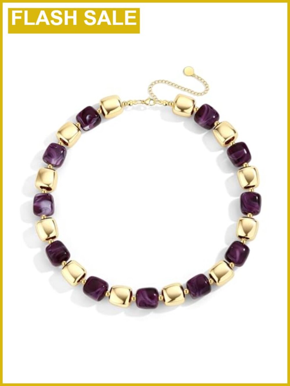 Chunky Acrylic Beaded Necklace Boho Statement Layering Jewelry
